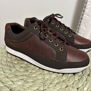 NEW FootJoy FJ Contour Casual Brown Leather Spikeless Golf Shoes Size 11.5 WIDE